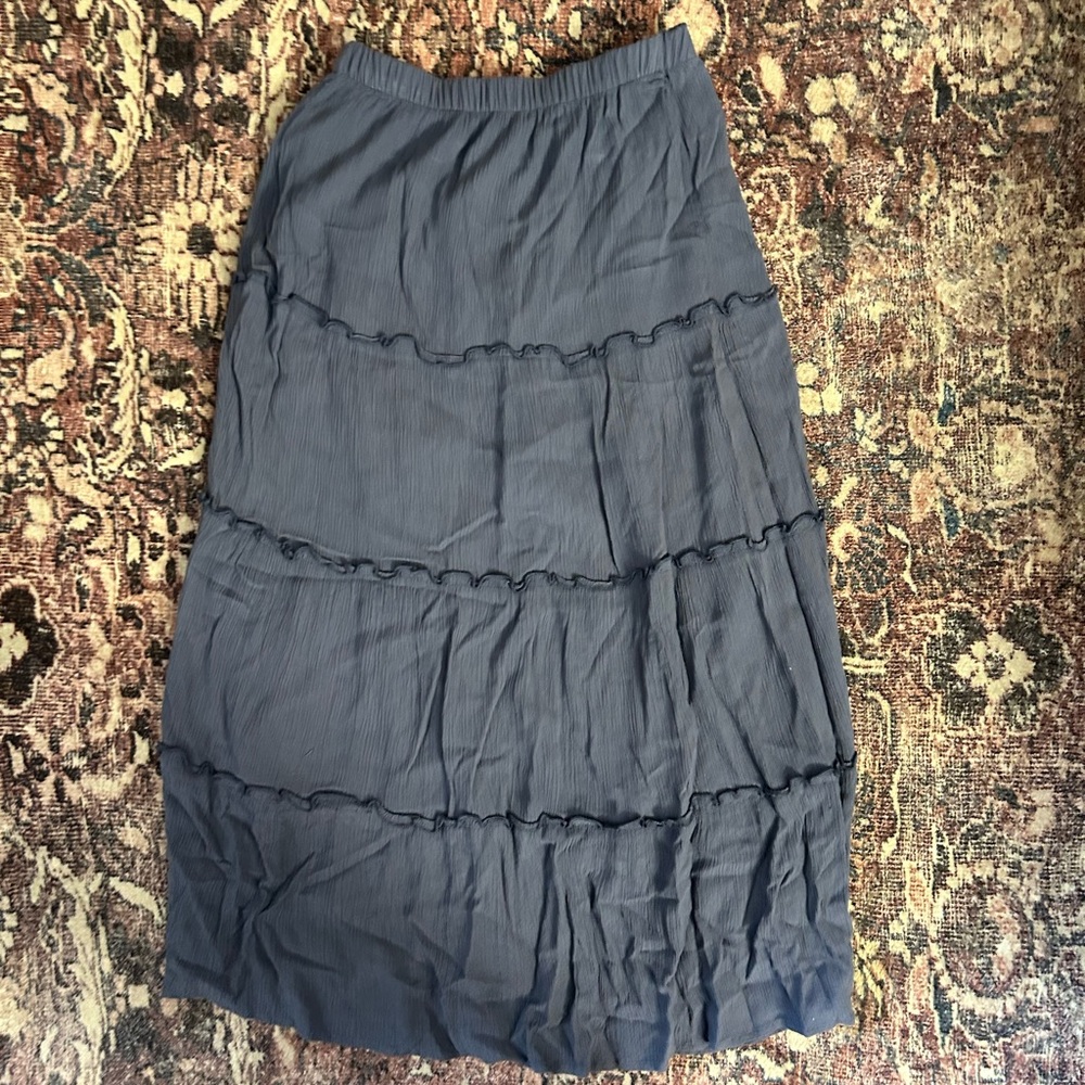 Hollister Navy Tiered Maxi Skirt